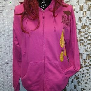 EAGLE PRODUCTS PINK ZIPPERED HOODIE